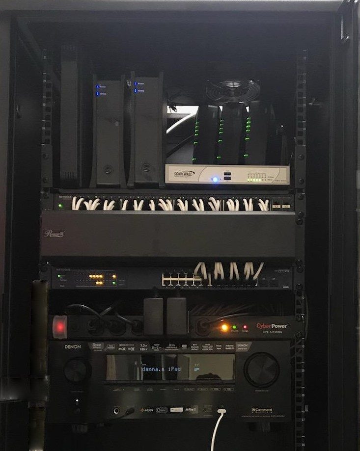 Structured cabling system with neatly organized cables, representing efficient and reliable structured cabling solutions.